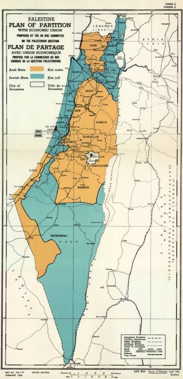 Map of UNSCOP Partition Plan